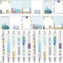 Gilprop 24 Pcs New York Gifts Set Souvenirs Notepads with Pens Cute Self Stick Notes Pens for Lover New York Sticky Notes Ballpoint Bulk for Traveler Birthday Party Favors(Lighted)