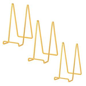 Plate Holder Easel Display Stand - 12 inch Metal Plate Stands for Display - Tabletop Picture Stand - Gold Iron Easels for Display Pictures | Photo Frames | Book | Decorative Plates | Plaque - 3 Pack