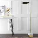 JONATHAN Y 56.5" Adjustable Library Floor Lamp Metal/Marble, Brass Gold