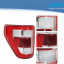 LABLT Tail Light Assembly Repalcement for 2021 2022 2023 F150 Driver Left Side Rear w/Blind Spot White Frame Taillights ML34-13B505-CA