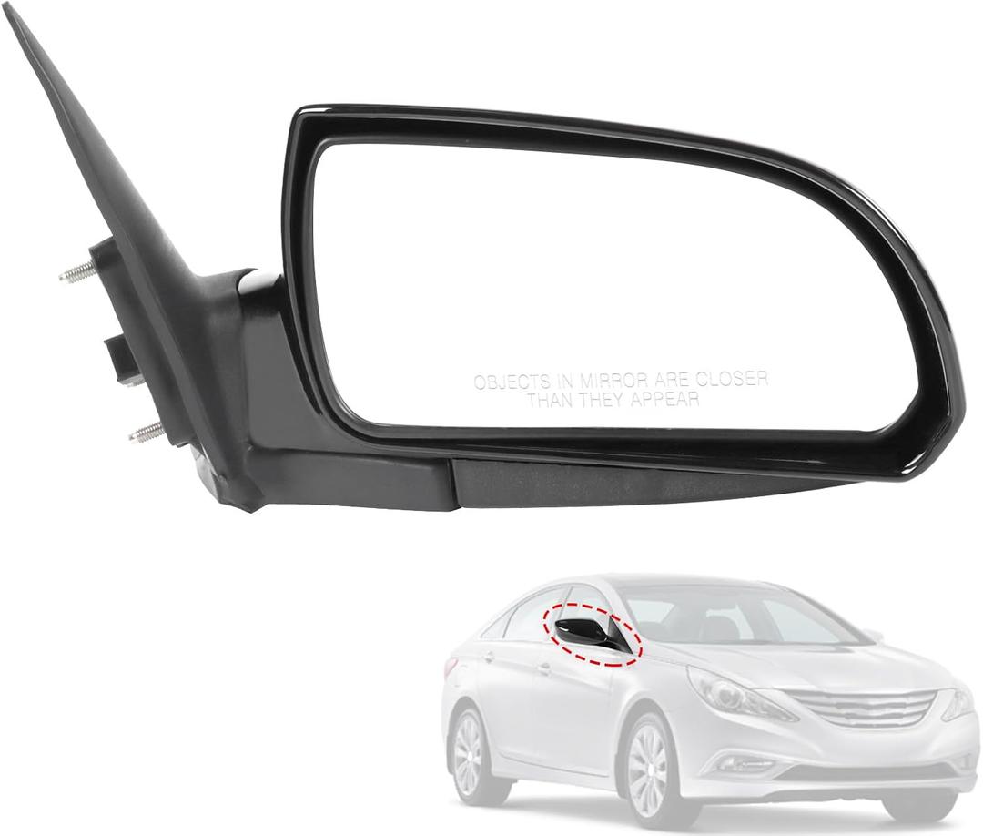 Door Mirror Right Passenger Side Replacement For Hyundai Sonata 2006 2007 2008 2009 2010, Replace 87620-0A000, Black 5PINS