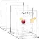 8x10 Inch Clear Acrylic Sign with Stand | 5 Pack Blank Acrylic Table Signs and Base for DIY Wedding Table Numbers, Wedding Signage, Events& Parties