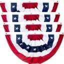 2 x 4 Ft American Bunting Flags Outdoor, US Flag Bunting for Outside, Patriotic Half Fan Bunting Flag with Brass Grommets for 4th of July Indoor Outdoor (Set of 4)