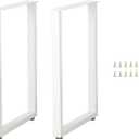 40 Inch Bar Height Table Legs, Heavy Duty Rectangular Iron Furniture Legs for Pub Table, Breakfast Bar, Home Bar & DIY Furniture, Set of 2 (White, 40 inch, 17.71, Inches)