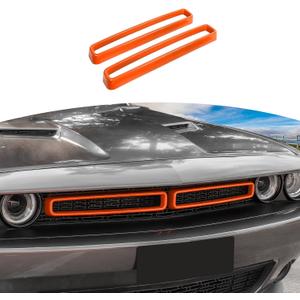 for Challenger Grille Insets Trim Cover Fit for Dodge Challenger 2015-2023 Orange Exterior Accessories 2pcs