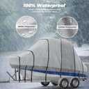 RVMasking Hard Top/T-Top Boat Cover, 1200D Partial Reinforced Waterproof Heavy Duty with Motor Cover for Center Console Boat with T TOP Roof, 17'-19' Long Beam Width up to 106", Gray