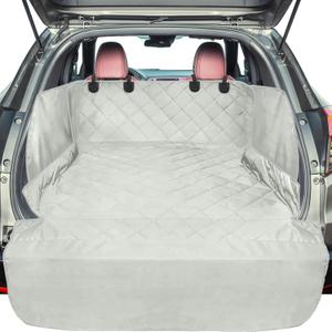 F-color SUV Cargo Liner for Dogs - Waterproof Pet Cargo Liner with Side Flaps, Comfort Dog Cargo Cover with Bumper Flap, Scratchproof Non-Slip Large for Full-Size SUVs Vans, 55 x 93 Inch, Grey