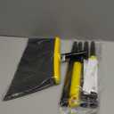 JEHONN Outdoor Broom Heavy Duty with 55 inches Long Handle, Household Collapsible Angle Brush for Sweeping Indoor Kitchen Patio Shop Outside Garage Lobby Garden Deck Hardwood Floors (Yellow)