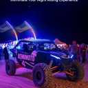 KEMIMOTO 2pc 4ft Bluetooth LED Whip Lights for UTV, Turning Signal Function Compatible with Polaris RZR Can-Am Maverick X3, App & RF Remote Control LED Light Whip for SXS ATV Buggy Boat Offroad