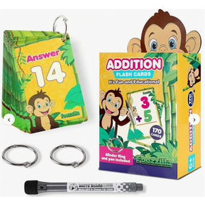 Foozzilla Addition 0-12 Flash Cards: 56 Cards, 1st Grade, 2nd Grade, Numbers 0-12, Elementary Math, Problem Solving, Addition Problems, Counting, Ages 6+