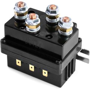 QWORK Solenoid Relay, 12V 500A Winch Relay Solenoid Replacement Contactor for 8000-15000lb ATV UT Winch Control