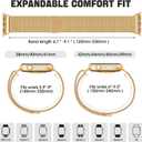 2 x Stainless Steel Mesh Loop for Apple Watch Band 38mm 40mm 41mm 42mm(Series 10), Magnetic Clasp Replacement Bands for iWatch Ultra Series 9 8 SE 7 6 5 4 Women & Men (gold)