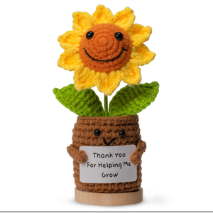 Levvohd Thank You Gifts for Teacher Women, Crochet Sunflower Gifts Office Desk Decor, for Mothers Day Birthday Graduation for Teacher Coworkers Appreciation