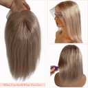 Belaved Ash Blonde Bob Wig Human Hair Upgrade 13x6 HD Lace Front Free Part Short Wigs Real Human Hair Short Straight with Baby Hair Natural Hairline 180% Density Beginner Friendly 14 Inch (Pink)