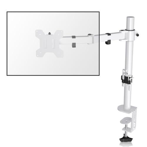 Suptek Single Monitor Arm Desk Mount Fully Adjustable Monitor Stand for 1 / One Screen up to 13" to 32" Extra Tall 15.75 inch Pole,VESA 75x75mm or 100x100mm,White (MD9421W)