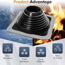 #6 Epdm Metal Roof Vent Boot, Flexible Roofing Boots Fits Pipe Od 4 3/4'' to 10'', Metal Roof Jacks Flashing for Houses Includ Roofing Screws & Hex, Black/ 1 Pcs