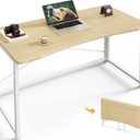 Huuger Folding Desk for Small Spaces, 39.3 Inch Foldable Computer Table, for Home Office, Study, Bedroom, Dorm, Space Saving, Small Writing Work Office Computer Desk, Easy to Fold, Oak