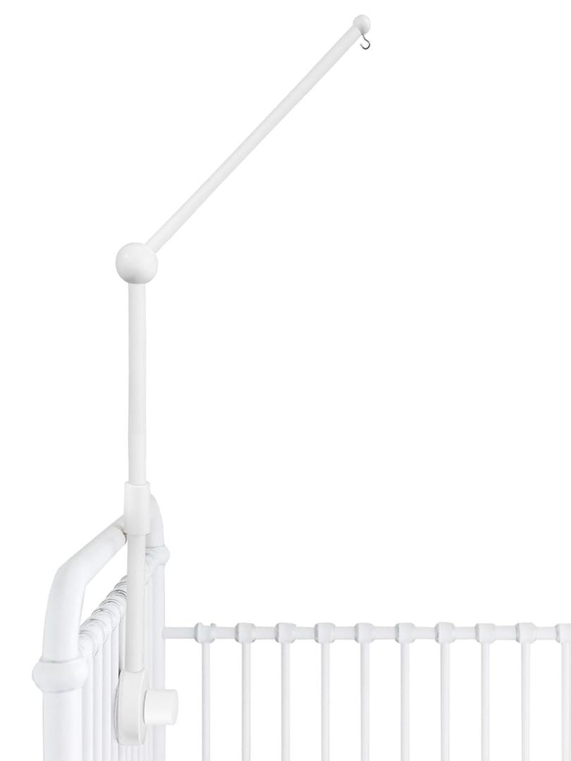 Baby Crib Mobile Arm Wooden Holder - Baby Mobile Hanger for Crib (31 inch, 100% Natural Beech Wood) Strong Anti Slip - Nursery Decor & Gift Accessories (White)