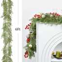 Pine Garland Christmas Decoration Clearance, 6ft Christmas Greenery Garlands Realistic Cypress Leaves Cedar Garland for Holiday Mantel Fireplace Table Centerpiece Decor