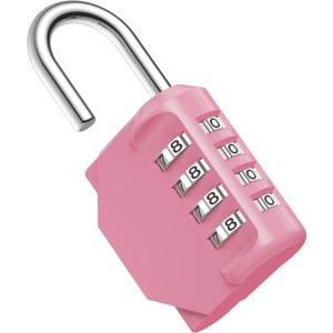 Puroma Combination Lock 4 Digit Waterproof Locker Locks Secure Outdoor Padlock for Gym Lockers, Toolboxes, Gates, Fences, Storage, Sports Locker, Cabinets (Basic Pink Rose)
