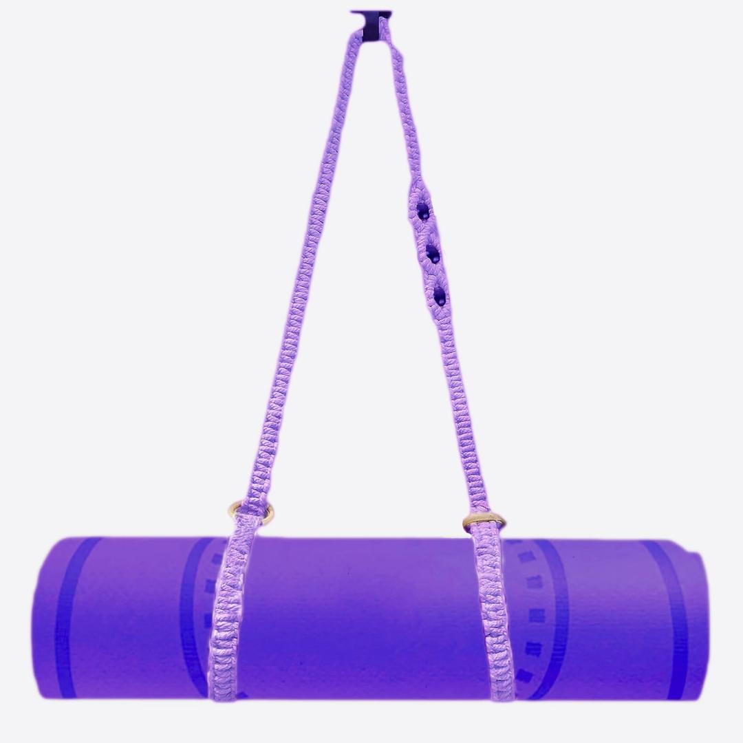 kiido Macrame Yoga Mat Carrying Strap [MAT NOT Included], Hand Woven Multi-Purpose Strap/Carrier (Purple)