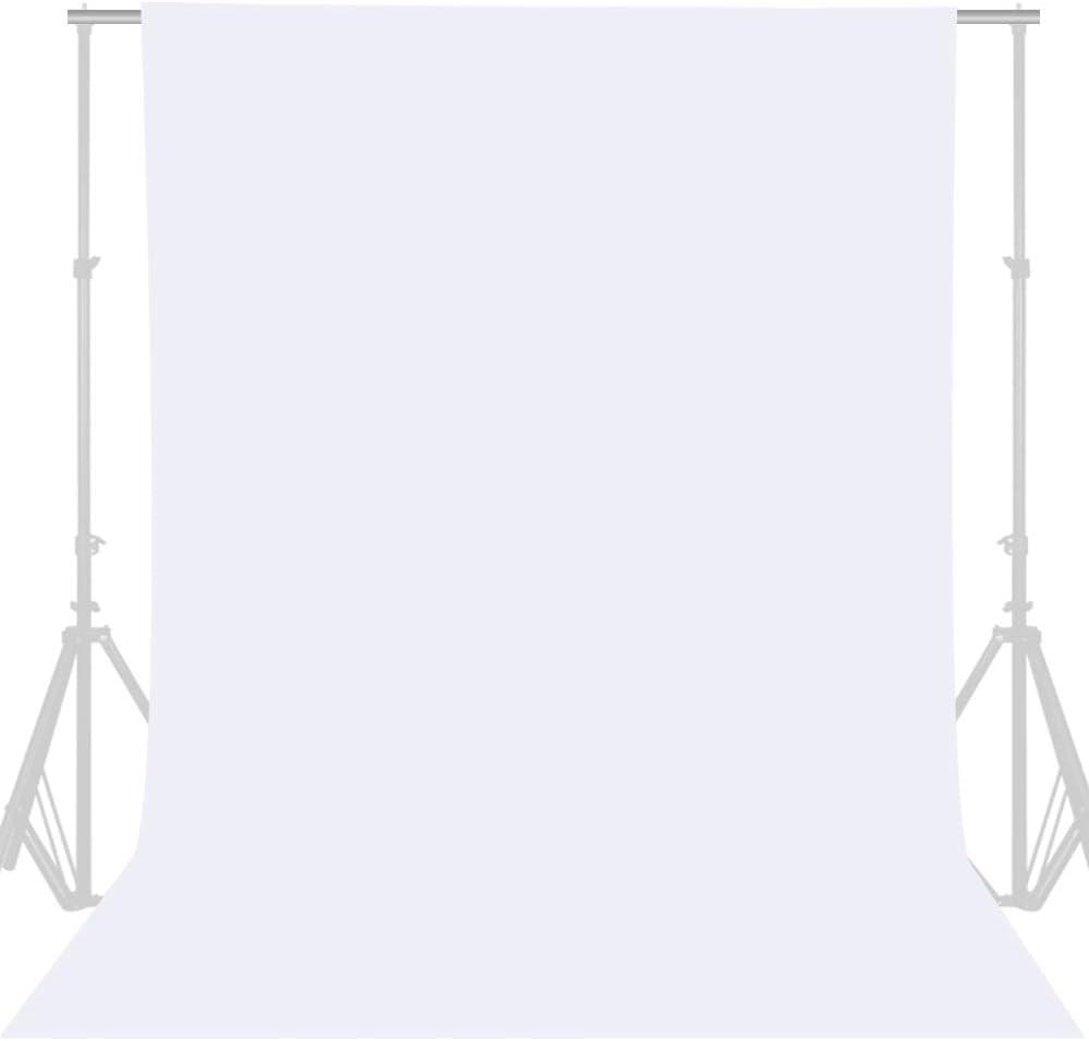 GFCC 8FTX10FT White Backdrop Background for Photography Photo Booth Backdrop for Photoshoot Background Screen Video Recording Parties Curtain