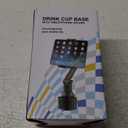 Peastrex Cup Holder Car Tablet Mount, Ipad Cup Holder Car Mount with 15" Adjustable Arm Stand for Tablet iPhone 4.7-13in, iPad Pro Air Mini, Fire, iPhone 16 15, Galaxy S25 S24 Z Fold 6 5