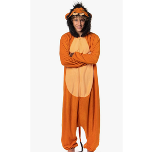 Disney The Lion King Scar Cozy Micro Fleece Villain Scar Costume Cosplay Unisex One Piece Pajama Hooded Union Suit, L-XL