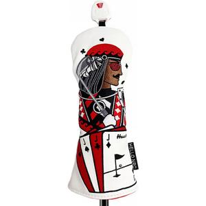 Golf Club Covers Funny Poker Leather Driver Headcover, Fairway Wood & Hybrid, Cool Embroidered Golf Headcovers
