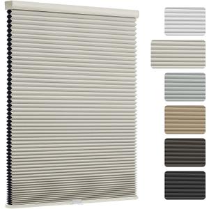 Changshade Blackout Cellular Shades, Cordless Honeycomb Window Blinds with Aluminum Alloy Rails, Color-Matching Fabric, Easy to Install for Bedroom, Living Room and Office,36" W72 H,Beige