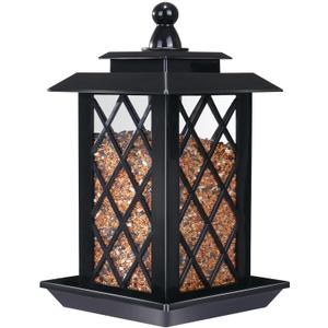 Large Bird Feeders, Hanging Bird Feeders for Outdoors, 3.2lb Capacity Lantern Wild Bird Feeders for Outside Hanging, Black