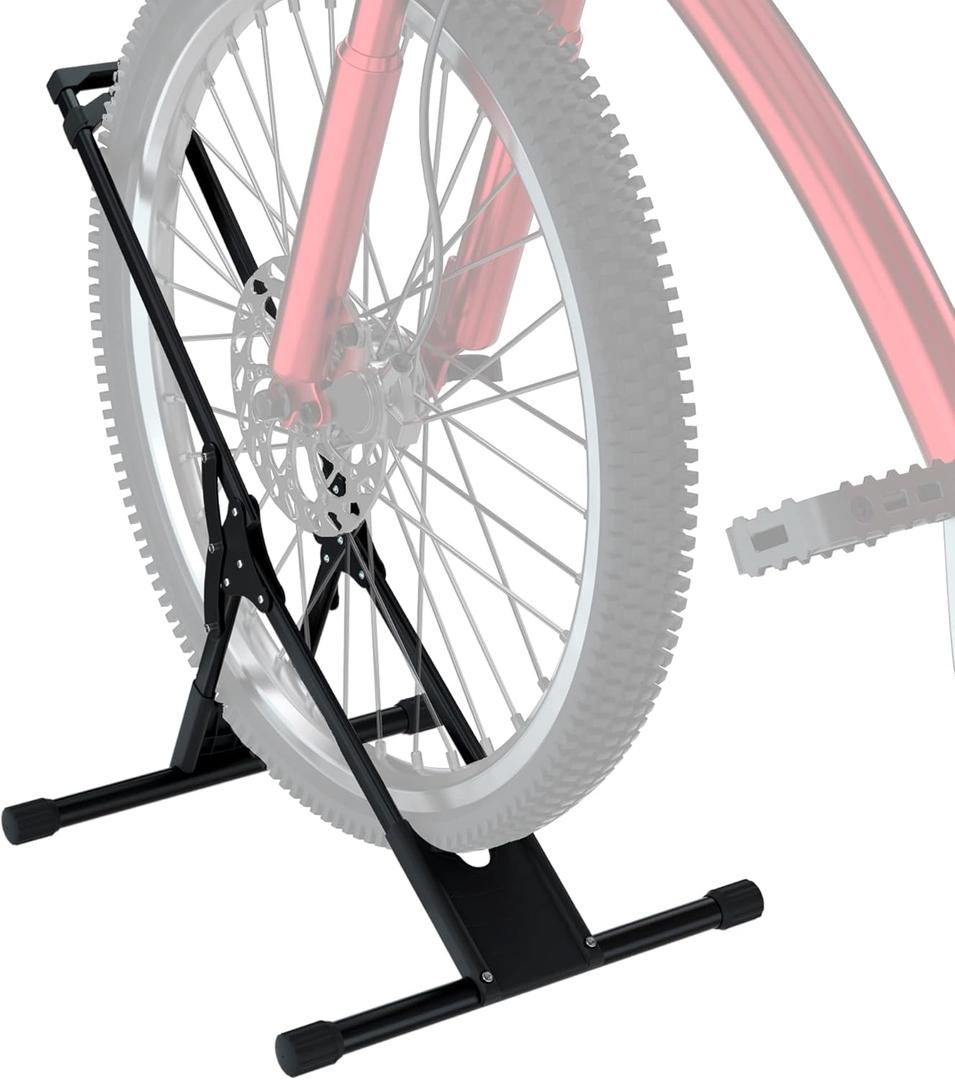 RELIANCER Adjustable Bike Storage Stand,Bicycle Floor Parking Rack,Steady Bike Wheel Holder Fit All Mountain & Road Bikes,Indoor Outdoor Cycling Storage Organizer,Apartment Garage Cycle Tires Holder
