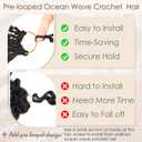 Pre Looped Ocean Wave Crochet Hair 14 Inch 8 Packs Boho Ocean Deep Water Wave Beach Curl Braiding Hair Pre Twisted Synthetic Short Wavy Curly Crochet Hair for Women(14inch P1B/30)