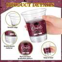 Honeydak 50 Pcs Graduation Cups 12 oz Class of 2026 Plastic Cups Maroon and Black Graduation Party Disposable Drinking Glasses for Congrats Grad School Classroom Party Favors Supplies Decoration