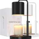 zukakii Candle Warmer Lamp Adjustable Height Dimmable with Timer Large Jar Candles Compatible - No Flame Scented Wax Warmer with 2 Bulbs - Mothers Day Gift - Black