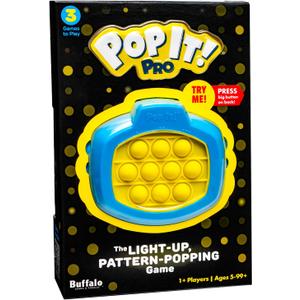 Pop It! Pro - The Original Light Up, Pattern Popping, Pop It! Game from Buffalo Games,Blue and Yellow