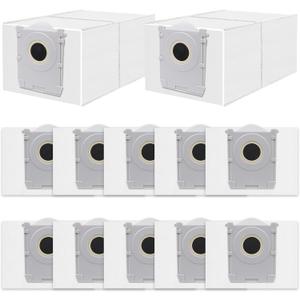 12 Pack Dust Bags Compatible with ECOVACS DEEBOT X9S/X9 PRO/X8 PRO OMNI, T80S/T80/T50 MAX PRO/T50 PRO/T50/T30C OMNI Robot Vacuum, 4 L Large Capacity Disposable Replacement Bags