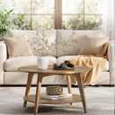 SONGMICS HOME Round Coffee Table, 2 Tier Living Room Center Table, Mid Century Modern Charm, Brown, 31.7"D x 31.7"W x 17.9"H
