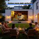 120 inch Projector Screen, XIAOHUI Portable Movie Projector Screen for Outdoor Indoor with 3 pcs Adhesive Hook, 4K Hanging ALR Projection Screen for Room Wall, No Drilling, Anti-Glare Coating, 16:9 HD