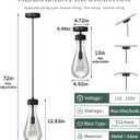 Raindrop Pendant Light - Black Pendant Lights Kitchen Island 3 Pack, Modern Island Lights for Kitchen Farmhouse Chandelier Pendant Ceiling Lighting Fixtures for Bedroom Bathroom Living Room