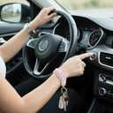 Nosiny 2 Pcs Pink Bow Keychain Wristlet for Women Coquette Scrunchie Key Chain Stretch Car Keyholder Bracelet, Keychain Wristlet for Gym, Shopping & Travel Gifts for Women