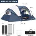 HIKERGARDEN 10 Person Camping Tent - Portable Large Family Tent for Camp, Windproof Fabric Dome Tent Outdoor for Hiking, Backpacking, Traveling (Dark Blue) 168"L x 132"W x 74"H