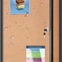 Magula 36"x24" Enclosed Bulletin Board Tamper-Proof Dispaly Case, Black Aluminium Frame, Shatter Resistant Lockable Bulletin Board, Enclosed Cork Board for School, Office,Commercial,Hospital etc