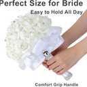 Wedding Bouquets for Bride, Wedding Bouquet BridesmaidBridesmaid Holding Flowers for Wedding Decoration (White+White)