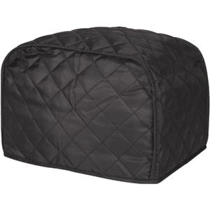 2 slice Toaster Cover, Polyester Fabric Quilted Two Slice Toaster Appliance Dust-proof Cover For Kitchen Small Appliance Dust and Fingerprint Protection (Black)