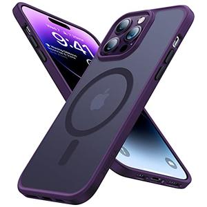 TORRAS Magnetic Guardian Designed for iPhone 14 Pro Max Case [Military Grade Drop Tested] [Compatible with MagSafe] Slim Translucent Matte Case for iPhone 14 Pro Max Case 6.7", Purple