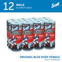 Scott Shop Original Blue Towels (75147), 9.4"x11" Cloth-like Paper Towel (12 Rolls of 55 Sheets, 660 Sheet Total)