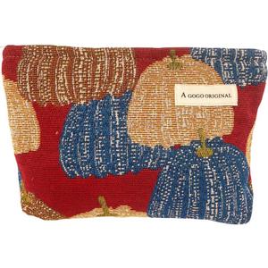 Forest Cosmetic Bag Mushroom Makeup Bag Vintage Garden Travel Toiletry Organizer with Zipper for Women Girls (Pumpkin)