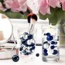 200Pcs Navy Blue&White Vase Filler Pearl Beads for Centerpieces Vases, No Hole Faux Polish Pearls for Floating Candle Home Birthday Wedding Party Table Decor8/14/20mm