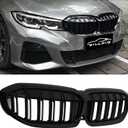 Front Kidney Grille Glossy Black Grill Compatible with BMW 3 Series G20 2019 2020 2021 2022 316i 318i 320i 328i 330i 335i 340i Double Slats